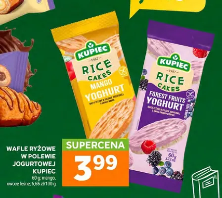 Wafle ryżowe w polewie jogurtowej Kupiec owoce leśne promocja w Stokrotka