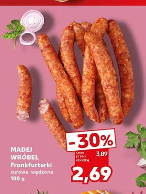 Frankfurterki surowe wędzone Madej Wróbel promocja w Kaufland
