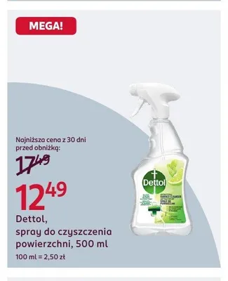 Spray do czyszczenia powierzchni Dettol promocja w Rossmann