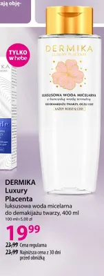 Woda micelarna do demakijażu twarzy Dermika Luxury Placenta luksusowa promocja w Hebe