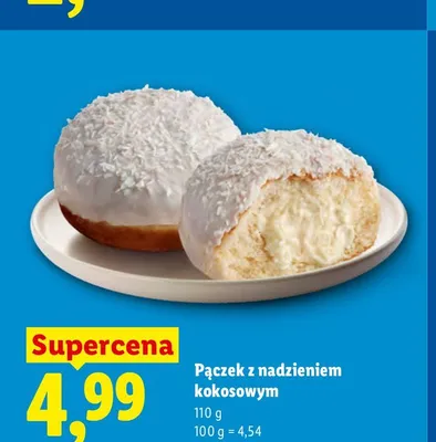 Pączek z nadzieniem kokosowym promocja w Lidl