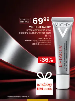 Przeciwzmarszczkowa pielęgnacja skóry wokół oczu Vichy Liftactiv promocja w Ziko Dermo