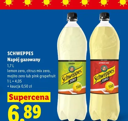 Napój gazowany Schweppes lemon zero promocja w Lidl