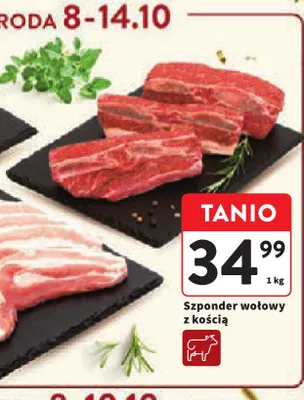Szponder wołowy z kością promocja w Intermarche