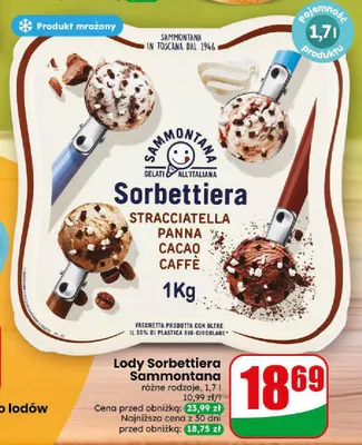 Lody Sorbettiera Cacao Sammontana promocja w Dino