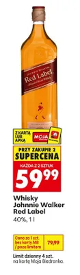 Whisky Johnnie Walker Red Label promocja w Biedronka