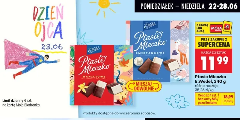 Ptasie Mleczko waniliowe E.Wedel promocja w Biedronka