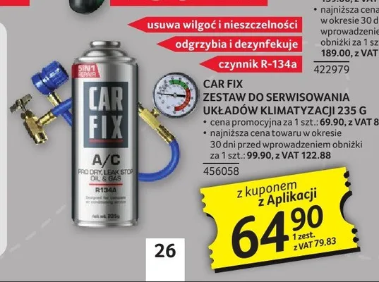Zestaw do serwisowania układów klimatyzacji Car Fix promocja w Selgros