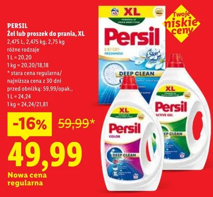 Proszek do prania Persil XL promocja w Lidl