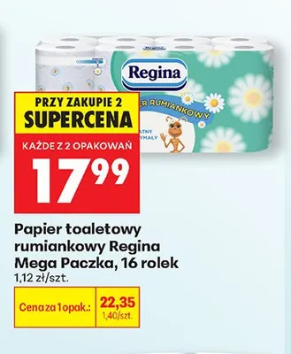 Papier toaletowy rumiankowy Regina Mega Paczka 16 rolek promocja w Biedronka