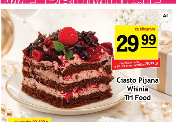 Ciasto Pijana Wiśnia Tri Food promocja w Gram Market