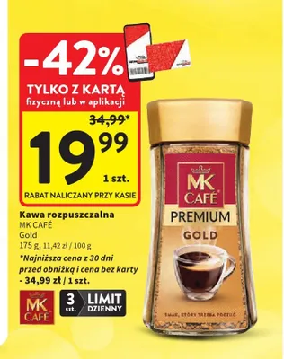 Kawa rozpuszczalna MK Café Gold promocja w Intermarche