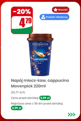 Napój mleczno-kawowy cappuccino Mövenpick promocja w Dino