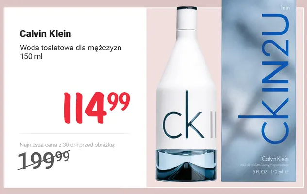 Woda toaletowa dla mężczyzn Calvin Klein promocja w Rossmann