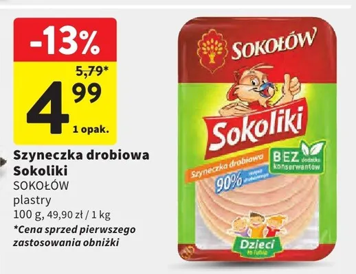 Szyneczka drobiowa Sokoliki promocja w Intermarche