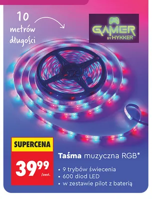 Taśma muzyczna RGB Hykker promocja w Biedronka