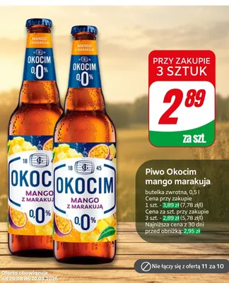 Piwo bezalkoholowe Okocim mango marakuja promocja w Dino