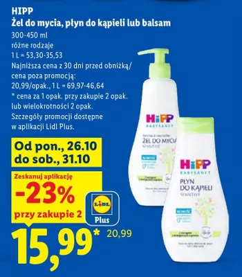Żel do mycia HiPP Babysanft promocja w Lidl