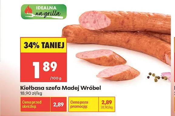 Kiełbasa szefa Madej Wróbel promocja w Biedronka