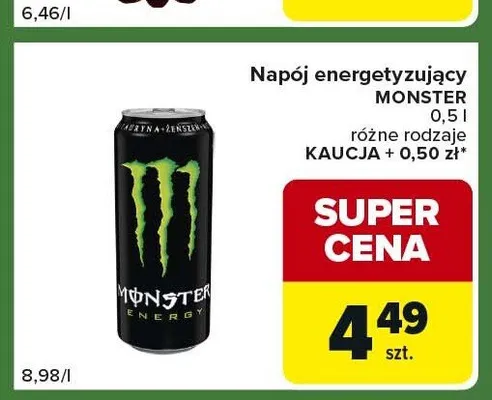 Napój energetyzujący Monster promocja w Carrefour Express
