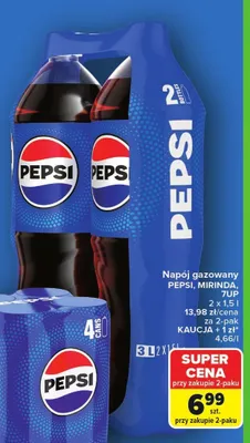 Napój gazowany Mirinda 2-pak 1,5l promocja w Carrefour