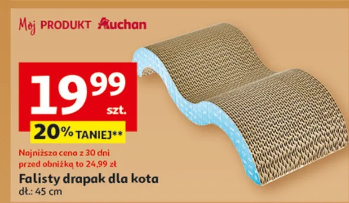 Falisty drapak dla kota promocja w Auchan