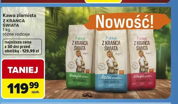 Kawa ziarnista Z KRAŃCA ŚWIATA Brazylia promocja w Carrefour