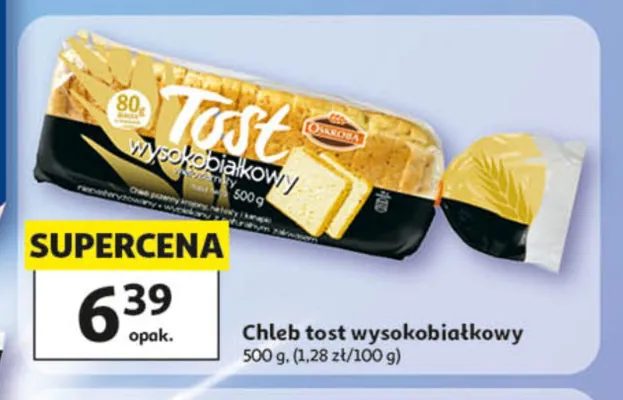 Chleb tost wysokobiałkowy Oskroba promocja w Auchan