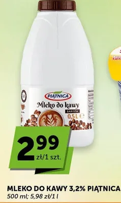 Mleko do kawy Barista 3,2% Piątnica promocja w Euro Sklep