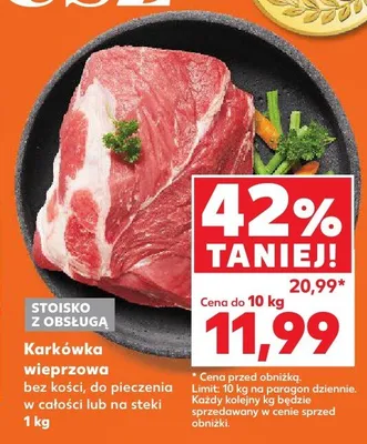 Karkówka wieprzowa bez kości, do pieczenia w całości lub na steki promocja w Kaufland