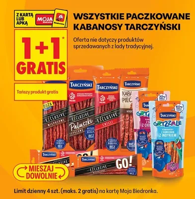 Kabanosy Exclusive Wieprzowe Tarczyński promocja w Biedronka