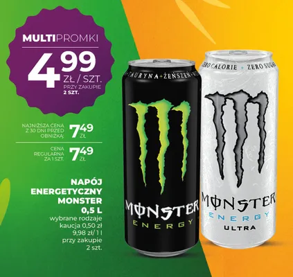 Napój energetyczny Monster Energy Ultra promocja w Duży Ben