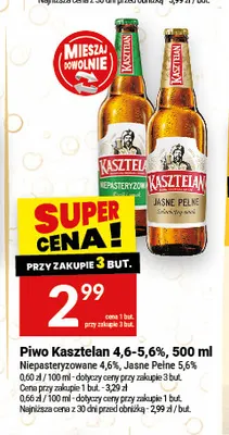 Piwo Kasztelan Niepasteryzowane 4,6% promocja w Twój Market