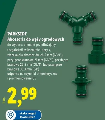 Akcesoria do węży ogrodowych PARKSIDE rozgałęźnik w kształcie litery Y promocja w Lidl