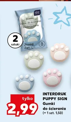 Gumki do ścierania Interdruk Puppy Sign promocja w Kaufland
