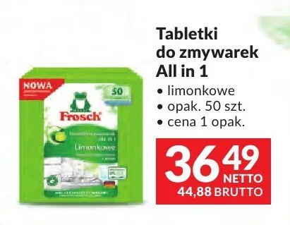 Tabletki do zmywarek All in 1 Frosch limonkowe promocja w Makro
