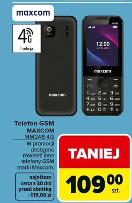 Telefon GSM Maxcom MM248 4G promocja w Carrefour