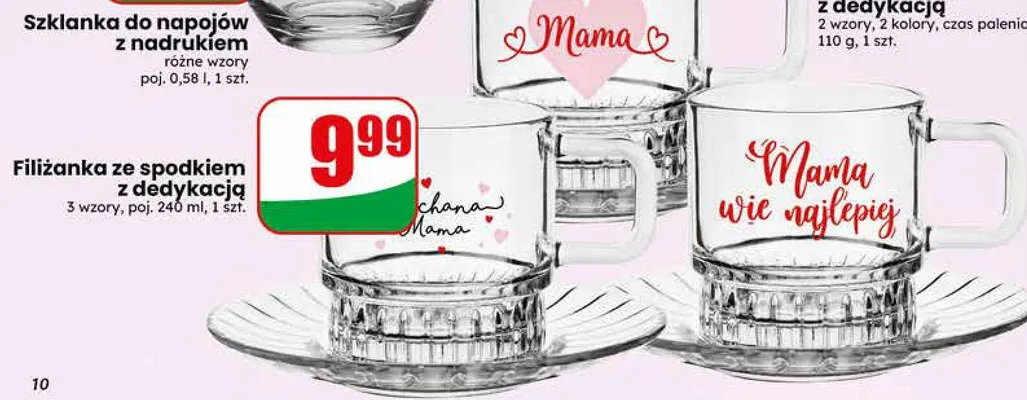 Filiżanka ze spodkiem z dedykacją promocja w Dino
