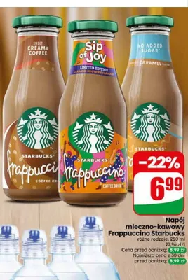 Napój mleczno-kawowy Frappuccino Starbucks promocja w Dino