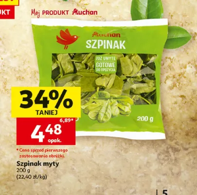 Szpinak myty Auchan promocja w Auchan