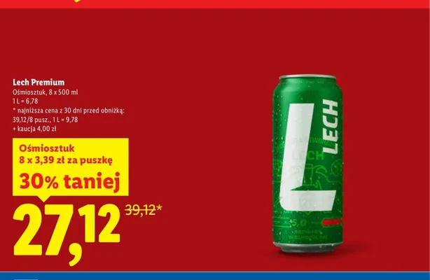 Piwo Lech Premium Ośmiosztuk 8-pak 500 ml promocja w Lidl