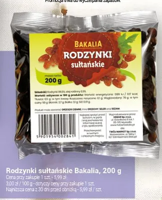 Rodzynki sułtańskie promocja w Twój Market