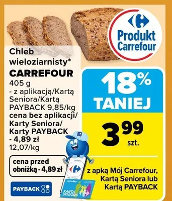 Chleb wieloziarnisty promocja w Carrefour Market