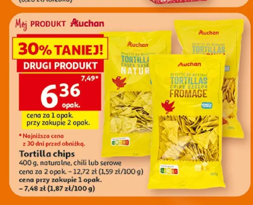 Tortilla chips naturalne Auchan promocja w Auchan