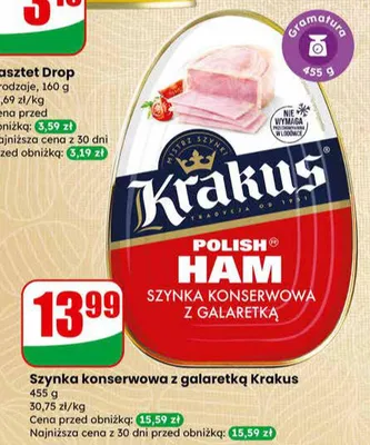 Szynka konserwowa z galaretką  promocja w Dino