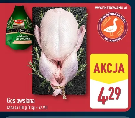 Gęś owsiana Drosed promocja w Aldi