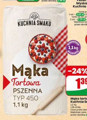 Mąka tortowa pszenna typ 450 Kuchnia Smaku promocja w Dino