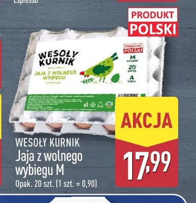 Jajka kurze z wolnego wybiegu M Wesoły Kurnik promocja w Aldi
