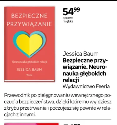 Książka Bezpieczne przywiązanie. Neuronauka głębokich relacji Jessica Baum promocja w Empik