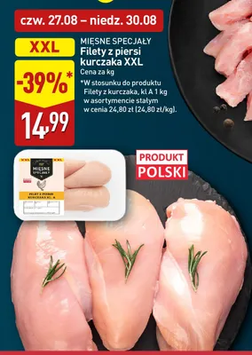 Filety z piersi kurczaka XXL Mięsne Specjały promocja w Aldi